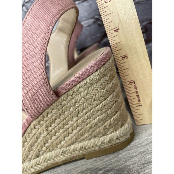 STUART WEITZMAN Mirela II Pink Canvas Espadrille Wedge Sandals Women 9.5B US/40 - Picture 11 of 16